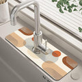 Abstract Minimalistic Geometric Sink Faucet Absorbing Mat Sink Splash Guard Faucet Mat Draining Mat Fast Drying Sink Protectors for Kitchen and Bathroom 5.5"×15" by Unknown