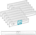 Vtopmart 2.36" Short Upgrade Drawer Dividers 12.8"-22.3" Expandable 12 Pack | Adjustable Kitchen Drawer Organizer, Clear Plastic Separator for Flatware, Utensils, Cutlery, Underwear Storage, Space Saving by Vtopmart