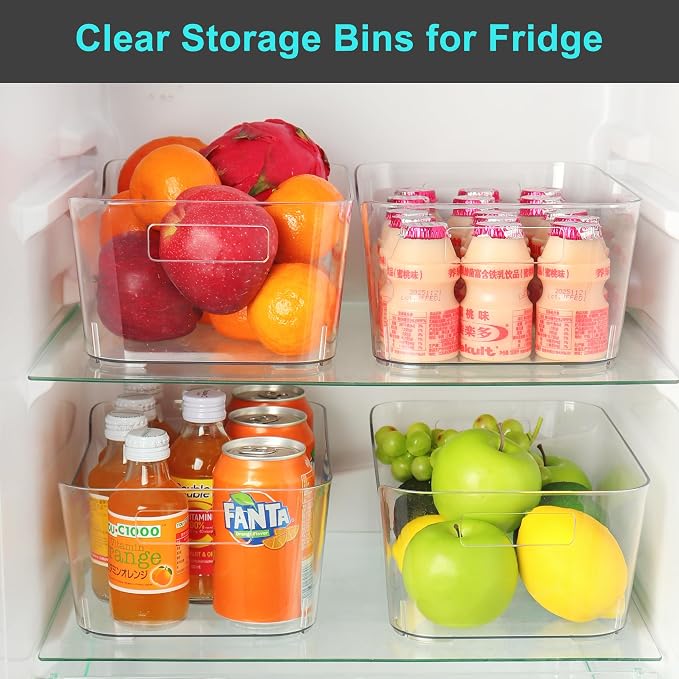 Heyuzb Pantry Organizers and Storage, 12 Pack Clear Plastic Storage Bins | clear and durable, multi-uses, good quality for pantry and kitchen organization - Image 3
