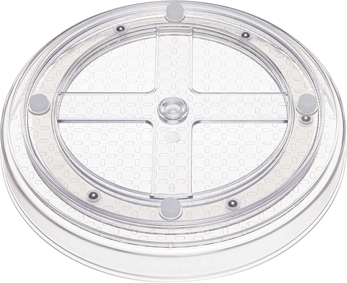 Amazon Basics Clear Rotating Lazy Susan Turntable Organizer for Condiments, 9-Inch, 2-Pack - Image 4