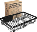 Dish Drying Rack Over The Sink with Utensil Holder | Expandable Stainless Steel Dish Drainer for Small Kitchen, Apartment, RV, Counter Space Saving, Perfect Fit, Rustproof by MAJALiS