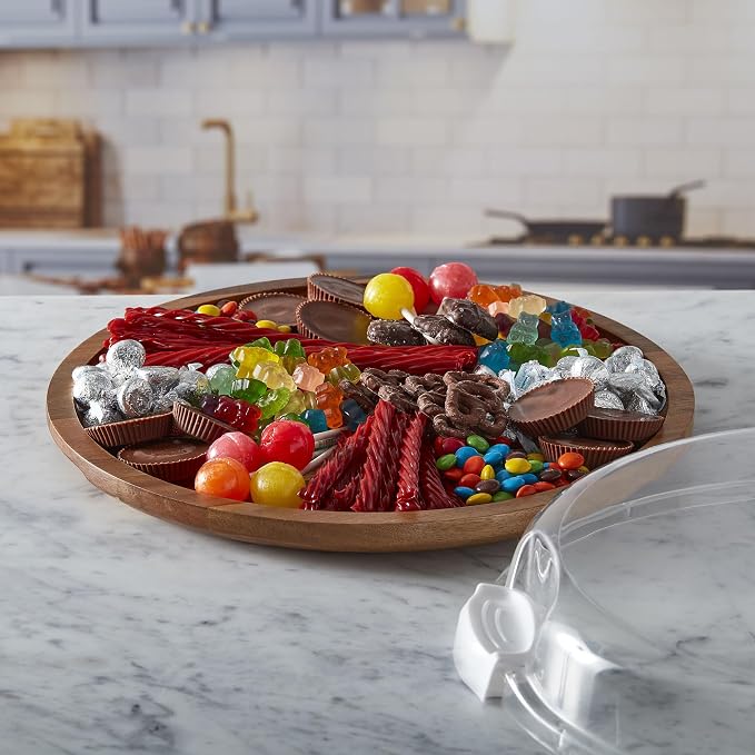 FARBERWARE Build-a-Board Cutting Board with Single Compartment and Clear Locking Lid for Charcuterie, Snacks, and More, Acacia - Image 2