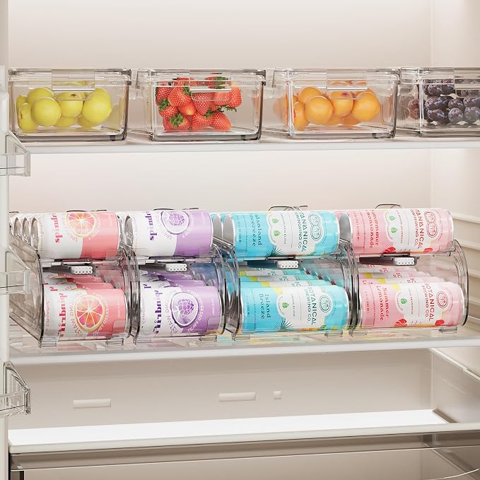 Drink Organizer for Fridge, Soda Can Organizer Dispenser for Refrigerator with Automatic Rolling,Organize Standard Size 11.15oz or 12oz Cans Drink,Save space for Fridge、Kitchen、countertop （2 pack） - Image 8