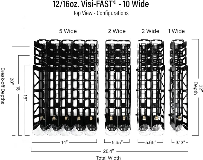 Drink Organizer for Fridge – Visi-Fast Push Dispenser, 12/16oz, 1-Pack - Image 2