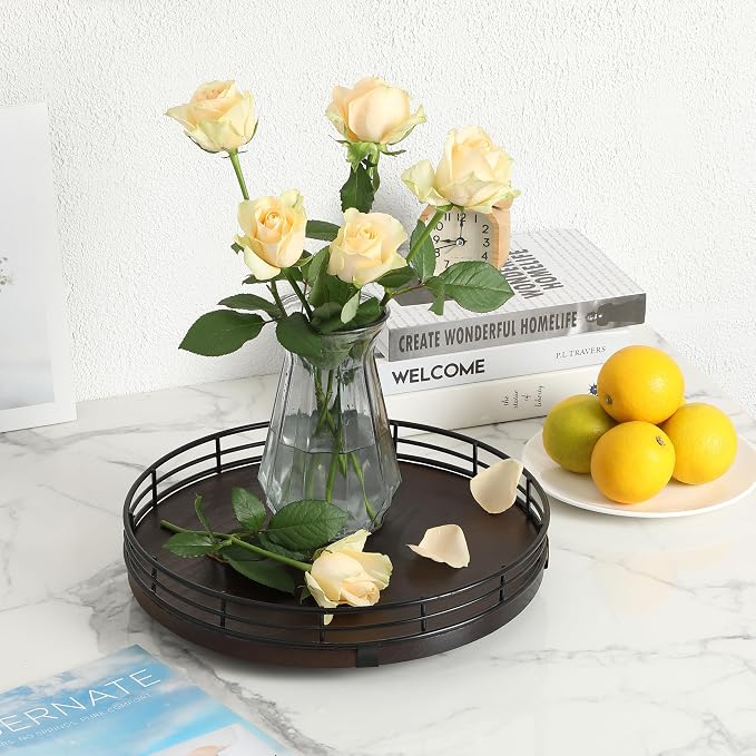 BAMBOO LAND- Lazy Susan Turntable Organizer, 13" Walnut, Lazy Susan for Table Top - Image 6