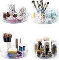 4 Pack Lazy Susan 9.2" Inch Turntable Organizer Pantry Organization and Storage Container Bins Spice Rack Cabinet Rotating Condiment for Pantry Kitchen Vanity Bathroom Jewelry Holder Clear | Pantry Organizers and Storage Container Bins Spice Rack Cabin... by YCLADEC