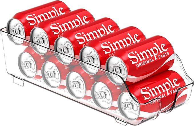 Simple Houseware Soda Can Organizer Dispenser for Refrigerator/Pantry | Clear by SimpleHouseware
