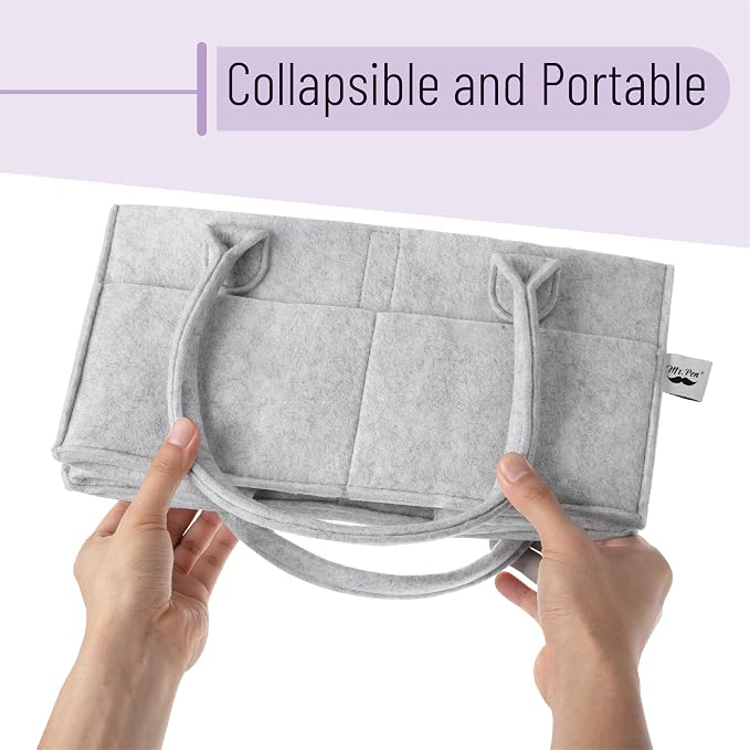 Mr. Pen- Baby Diaper Caddy Organizer, 2 Pack, Gray | Nursery Storage Bin and Car Organizer for Diapers and Baby Wipes - Image 6