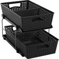 Simple Houseware 2 Tier Pull-Out Sliding Drawer Under Sink Storage, Black | Great for Kitchen Bathroom Tray Shelf Organizer by SimpleHouseware