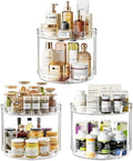 LAMU 3 Pack 10.6'' 2-Tier Lazy Susan Turntable Organizer Rotating Spice Rack Organization for Cabinet, Kitchen, Pantry, Countertop, Bathroom, Vanity, Makeup Organizer, Clear by YourHome-OrganizationHelper