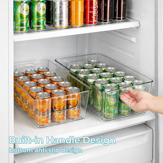UFORU 5 Pack Clear Plastic Pantry Organizers and Storage with Handles | Non-slip Bottom Stability, Space-Saving Stackable Design, Clear Visibility, Thickened Plastic, Multi-Scene Storage Solutions - Image 6