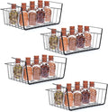4Pcs Under Shelf Basket Metal Wire Under Cabinet Basket for Kitchen Pantry | Under Shelf Storage Basket Slides Under Shelves for Storage Space Saving for Kitchen Pantry Closet Office 22 lb Capacity by ELEATTRUN