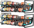 Pantry Can Organizer - Auto-Rolling, Expandable, Holds 120 Cans | Stackable For Walk-in Deep Pantry Shelf, Adjustable Width for Food Cans, Sturdy Metal Frame, Easy Access & Restocking, Black by iSPECLE