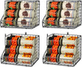 JKsmart 4 Pack Stackable Can Organizer for Pantry with Adjustable Dividers, Soda Can Organizer, Can Storage Dispenser Holds up to 56 Cans, Metal Wire Baskets Can Holder for Kitchen Cabinet Pantry by JKsmart