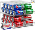 Sorbus Soda Can Organizer for Refrigerator - Stackable Can Holder Dispenser with Lid for Fridge, Pantry, Freezer – Holds 9 Cans Each, BPA-Free, Clear Design, Drink Organizer for Fridge (4-Pack) by Sorbus
