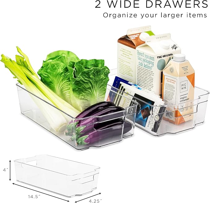 Sorbus Fridge Bins and Freezer Bins Refrigerator Organizer Stackable Food Storage Containers BPA-Free Drawer Organizers for Refrigerator Freezer and Pantry - Image 5