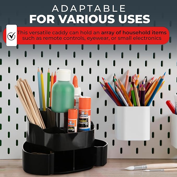 Masirs Small 360 Rotating Makeup Organizer, 5 Compartments, Square Black | Small 360 Rotating Makeup Organizer, 5 Compartments, Acrylic Mini Lazy Susan, Vanity Bathroom Counter, Square Black - Image 5