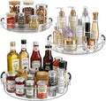 3 Pack Lazy Susan Organizer, Rotating Turntable Spice Rack for Kitchen Storage, Pantry, Cabinet, Fridge & Countertop, Condiment & Seasoning Holder, 9.25", 10.6", 12", Clear by KEGFRES