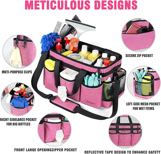 Wearable Cleaning Caddy Bag, Cleaning Caddy Supplies Organizer with Handles for Cleaners & Housekeeper, Under Sink & Car Cleaning Tool Organizers Bag - Image 2