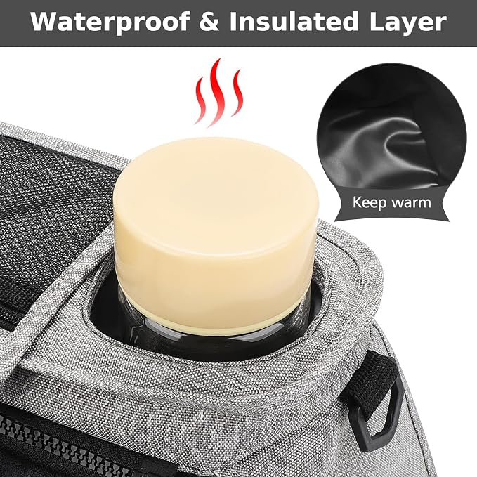 Accmor Universal Stroller Organizer with Insulated Cup Holder Detachable Phone Bag and Shoulder Strap,Stroller Bag Caddy Organizer for Uppababy, Baby Jogger, Britax Strollers - Image 8