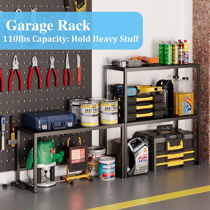 Expandable Metal Storage Shelves, 110LBS Heavy Duty Shelving Units and Storage for Pots Pans Small Appliances, Adjustable Metal Storage Shelf Organizer Rack for Kitchen Cabinets Closet Pantry Garage - Image 7