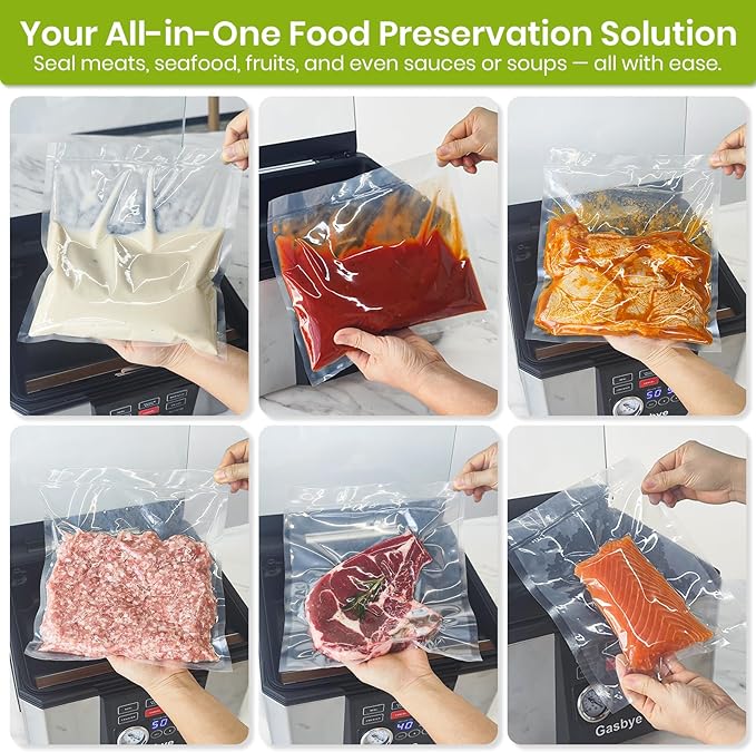 Chamber Vacuum Sealer – 5.3QT Large Chamber, Replaceable 11.5" Sealing Bar with Double Seal, Perfect for Meats, Soups, Sauces & Liquids, Includes 30 Pre-Cut Vacuum Bags, Stainless Steel - Image 2