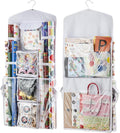 Christmas Wrapping Paper Organizer Storage, Hanging Gift Bag Storage Organizer, Double-Sided Wrapping Paper Holder Storage - White by EOLIMEX