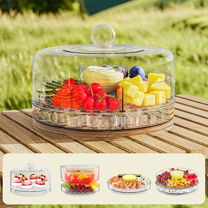 Lazy Susan 9.06" Inch Turntable Organizer, Clear Turntable Organizer Storage Container Bins Spice Rack, Refrigerator Organizer for Pantry Organizers and Storage - Image 5