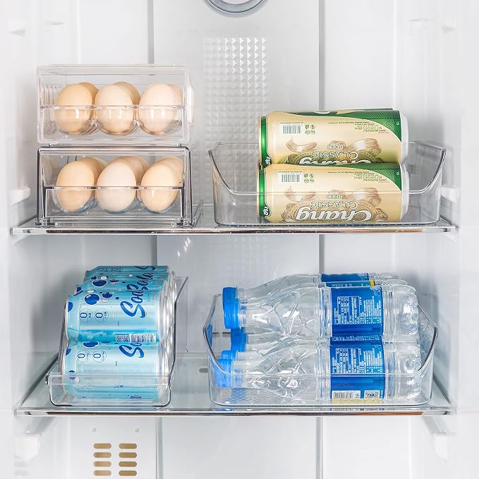 2 Pack Water Bottle Organizer Refrigerator Organizer Bins and Clear Storage Bins for Fridge, Freezer, Cabinet, Cupboard, Pantry Shelf, BPA-Free - Image 7