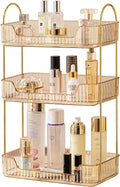Akinbas 3 Tier Bathroom Organizer Countertop Makeup Perfume Tray Skincare Organizer for Bathroom Dresser Vanity (Gold) by AKINBAS