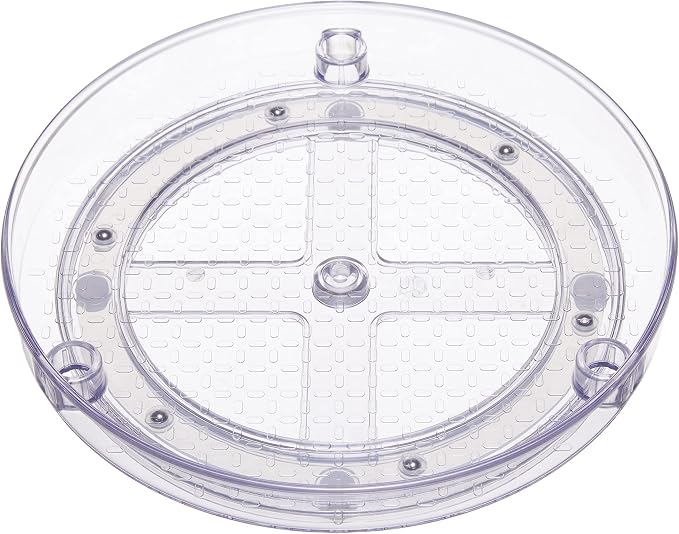 Amazon Basics Lazy Susan Turntable Organizer for Spices and Condiments, 9" Diameter, 2 Tier, Clear - Image 4