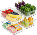 LotFancy 4 Pack Fridge Organizer Bins, Clear Plastic, Stackable, Can Soda | 10x6x3 In Drink Food Fruit Storage for Refrigerator, Pantry, Kitchen Cabinet Shelves; Non-Slip, Easy-Clean, BPA Free by LotFancy