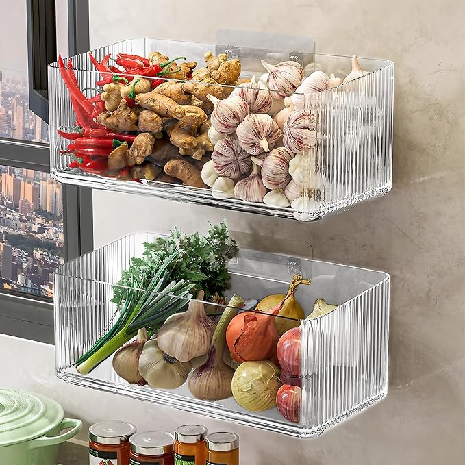 Klmnop 2 Pack Adhesive Mount Cabinet Door Organizer, Kitchen Foil and Plastic Wrap Holders, Cling Wrap Wall Organization for Kitchen, Pantry, Bathroom, Office, Craft Room, Garage(Clear) - Image 4