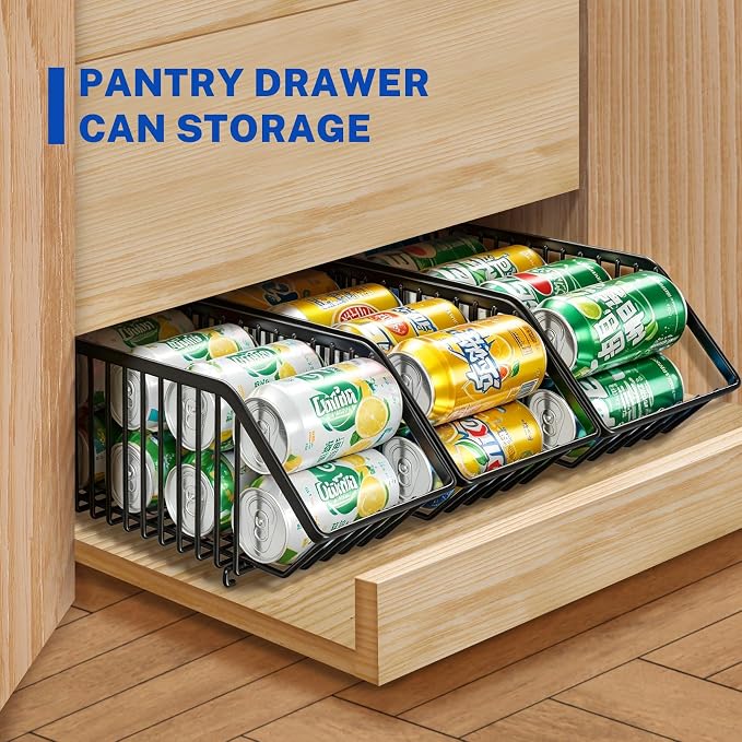 Soda Can Organizer of 4 Pack,Stackable Can Organizer For Pantry, Soda Storage, Soup Soda Can Dispenser, Can Storage Rack for Pet Food Cans - Image 7
