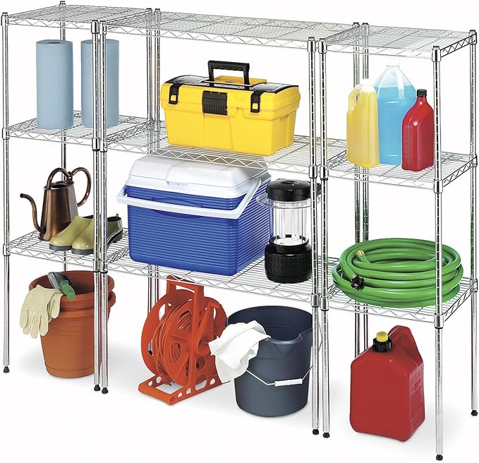Whitmor Wire Shelving Unit, Metal Storage Shelves, Durable Heavy Duty Shelf, Easy Assembly for Pantry, Kitchen, Garage, Plant, 14" x 30" x 15" - Image 5