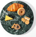 12" Marble Lazy Susan Turntable - 100% Natural Stone Round Serving Tray with Silent Spinning, Revolving Cake Stand & Cheese Board for Kitchen Countertop, Cupcake Table Display, Food, Seasoning (Green) by BCS