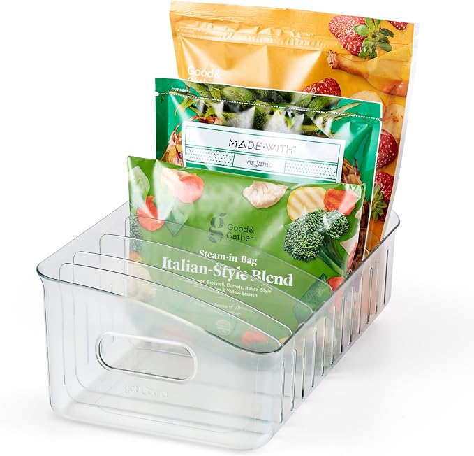 YouCopia FreezeUp Freezer Bin 15", BPA-Free Clear Fridge Organizer with Adjustable Dividers and Handles for Frozen Food and Leftovers by YouCopia