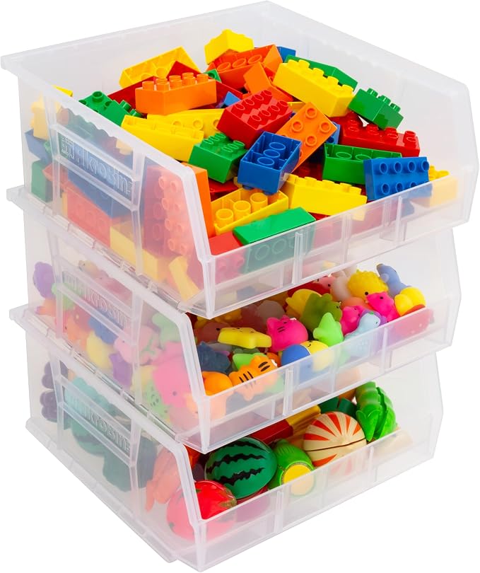 Akro-Mils 30235 AkroBins Plastic Storage Bins, 11"x11"x5", Clear, 6-Pack | Space-Saving Stackable Bins for Garage, Pantry, Craft Organization - Image 7