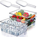 2 Sets Ice Storage Bin for Freezer,12.4 x 8.07 x 3.94 Inches | Plastic Ice Container with Flexible Scoop Lid and Handle for Home Office Fridge Storage by Havawish