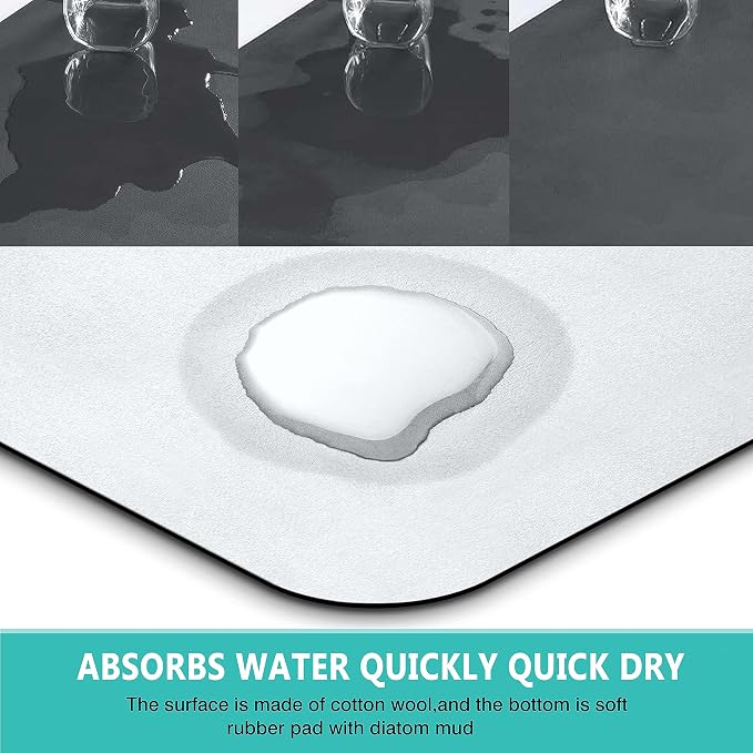 Kitchen Sink Splash Guard Faucet Mat -2 PC Super Absorbent Fast Drying Mat Sink Gadgets-Splash Guard Behind Faucet Drip Catcher for Kitchen, Bathroom,Sink Mat, Dish Drying Mat, Bathroom(23.5" X 5.5" ) - Image 4