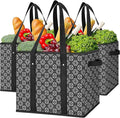 Reusable Grocery Bags 3 Pack, Foldable & Water Resistant Shopping Bags | Large Grocery Tote Bag Water Resistant Shopping Bags Foldable Grocery Bag for Clothes,Shoes and Picnic by WiseLife