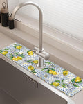 Patterned Sink Faucet Mat Kitchen Splash Guard Super Absorbent Drying Mat, Non-Slip Drain Pad for Kitchen Counter or Bathroom-24x5.5in by BnhjsdwTablecloth