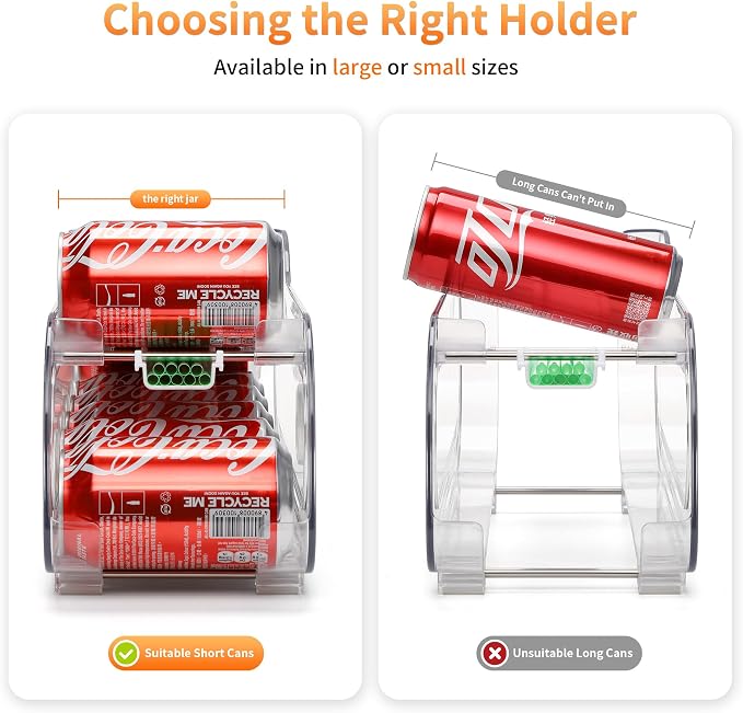 Soda Can Organizer for Refrigerator, Drink Organizer for Fridge, Automatic Rolling Can Dispenser Holder, Organize 10 Pcs Standard 11.15oz or 12oz Short Cans (4 Pack) - Image 2
