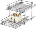 2-Tier Pull Out Cabinet Organizer (17" W x 22" D) | Soft Close Cabinet Slide Out Shelves, Heavy Duty Slide Out Drawers with Shelf Liner for Kitchen Cabinets, Pantry, Bathroom by livethewayyoulike