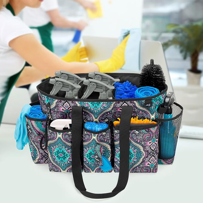 LoDrid Professional Cleaning Tote Caddy for Cleaning Supply, Totem | Cleaning Bag Organizer with Dividers and Handle Strap for Housekeepers Work, Bag Only - Image 3