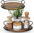 LAMU 2 Pack 10'' 12'' Lazy Susan Turntable Organizer for Table Top Cabinet, Wooden Lazy Susan for Kitchen, Pantry, Countertop, Bathroom Vanity, Spice Organization, Wood Decor by YourHome-OrganizationHelper