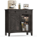 VASAGLE Buffet Cabinet, Coffee Bar with a Drawer, Adjustable Shelf | Sideboard Storage with Cable Hole, Drawer Divider, Antique Charcoal, LIRY Collection UBBK341B02 by Unknown