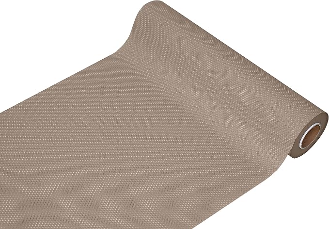 EVALAND Shelf Liner Cabinet Liner Non-Adhesive Drawer Liner 12 in x 33 FT | Non-Slip, Washable, Waterproof, Fridge Liners, Contact Paper, Shelf Liners for Cabinets, Kitchen, Refrigerator, Beige by EVALAND