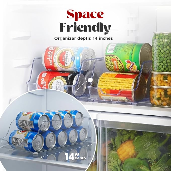 Utopia Kitchen Soda Can Organizer for Refrigerator & Pantry, 6 Pack, Clear | Durable Can Storage Organizer for Fridge & Kitchen Organization - Image 4
