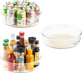 3 Pack Lazy Susan Organizer for Pantry Storage with Non-Skid Liner, 12" Clear Rotating Lazy Susan Turntable for Coner Cabinet, Kitchen Sink, Bathroom, Countertop, Lift-up Design for Easy Moving by Rakkime